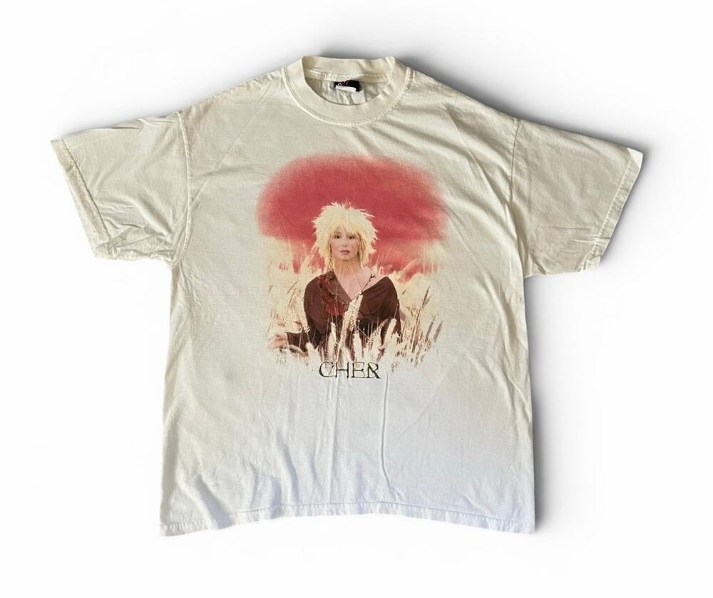 Vintage Y2K 2002 White Cher Living Proof Farewell Tour Giant T-Shirt Large